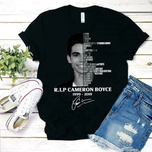 Черная Хлопковая мужская футболка Cameron Boyce с надписью 1999 | Мужская одежда