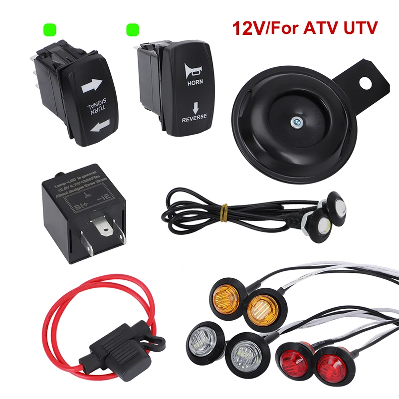 rocker switch turn signal rua led kit com chifre luz reversa para polaris rzr sxs atv utv carrinho de golfe