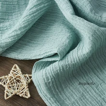 Чистый лен дышащий мятно-зеленый платье одежда морщин Ткань высокого класса льняная ткань