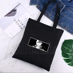 Shingeki No Kyojin Canvas Black Shopping Tote Bag Reusable Shoulder Cloth Book Bag Gift Handbag