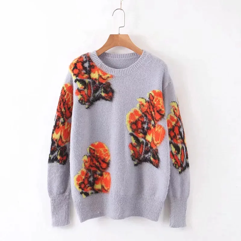Flower Embroidery 2019 Autumn And Winter New Women Sweater All-match Long Sleeved Shirt Slim Female Pullover O-Neck | Женская одежда
