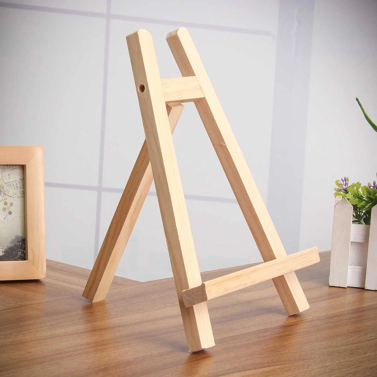 Mini caballete de madera para pintar, Soporte para tarjeta de mesa de decoración de fiesta, caballete 19,5x28cm|Caballetes| - AliExpress