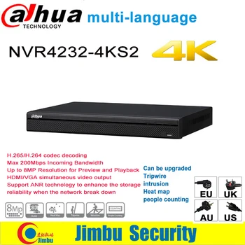 

Dahua NVR 4k 32CH NVR4232-4KS2 H.265/H.264 Up to 8MP Resolution Max 200Mbps Support ANR technology DVR For IP Camera Easy4ip