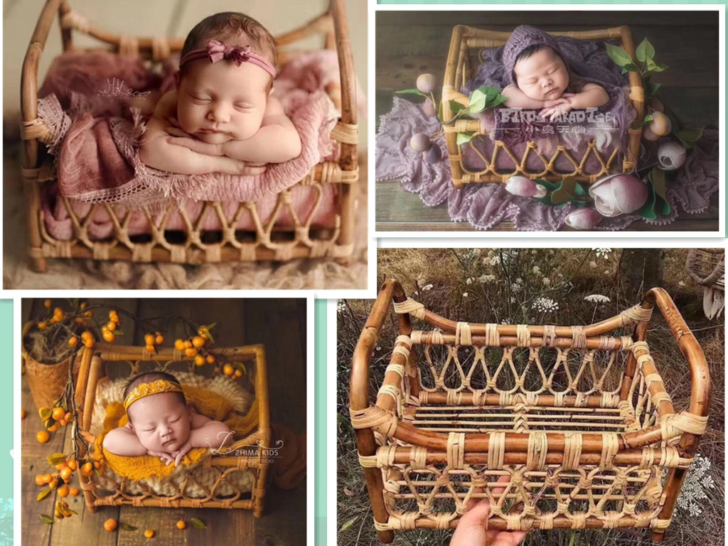 Newborn Photography Props Children Vintage Woven Rattan Basket Baby Photo Shoot Furniture Posing Chair Photo Bebe Accessoire Bed Newborn Photography Aliexpress