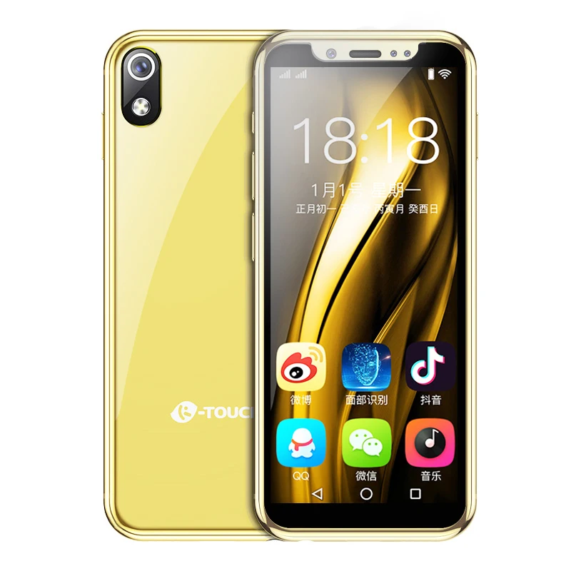 Карманный 4G LTE смартфон K-touch i9 16 Гб/32 ГБ/64 Гб rom Android 8,1 модный gps Face ID Google Play Store мобильный телефон для детей - Цвет: i9 Gold