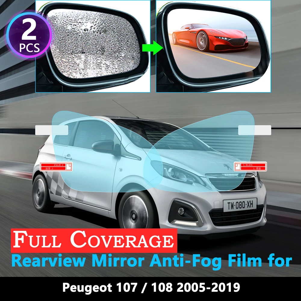Полное покрытие Защитная противотуманная пленка для peugeot 107 108 2005~ автомобиля зеркало заднего вида непромокаемые пленки аксессуары