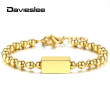 Изготовленный На Заказ персонализированный браслет из нержавеющей стали с гравировкой для женщин и девушек, золотые модные ювелирные изделия, регулируемое звено PZ02101