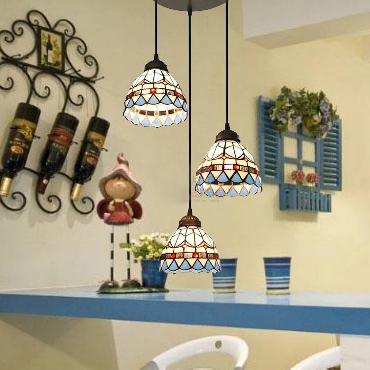 

Mediterranean Style 3 Glass Shade E27 Modern Pendant Lights For Dinning Room Restaurant Lights Luminaire Lamparas Pendant Lamps