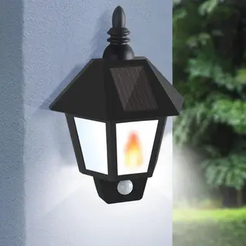 

Durable Porch Lights Delicate Texture Solar LED Wall Lamp Flames Hex Waterproof Body Induction Light Control Outdoor