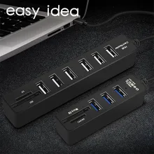 Usb-хаб 3,0 Мульти USB 3,0 док-станция USB 2,0 разветвитель 3/6 Порты вцв высокое Скорость Micro TF/SD кард-ридер Компьютерные аксессуары для ПК