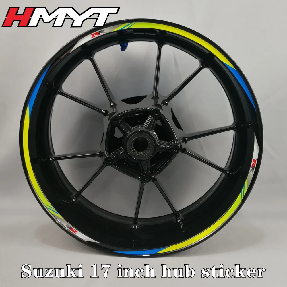 Подходит для мотоцикла Suzuki 17 дюймов наклейка на ступицу колеса Водонепроницаемый Светоотражающие колеса gsx250r GSX R600 GSX R750 GSX r1000 dl1000 - Цвет: W