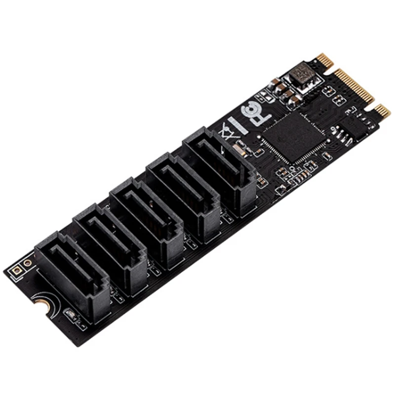 M.2 (PCIe 30) zu 5 Ports SATA III 6G Ssd Adapter mit SataIII Kabel