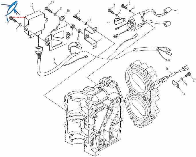 6F6-85540-01 C. D. I CDI блок в сборе для Yamaha лодочный мотор E40G E40J
