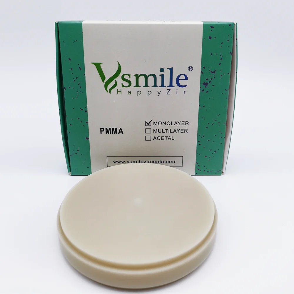 2 STÜCK 98 Dental Monolayer PMMA Block Klar Rosa Vita16shades 12-20mm PMMA Cutter Für Dental Labor Roland Imes Icore Fräsmaschine – Detail 2