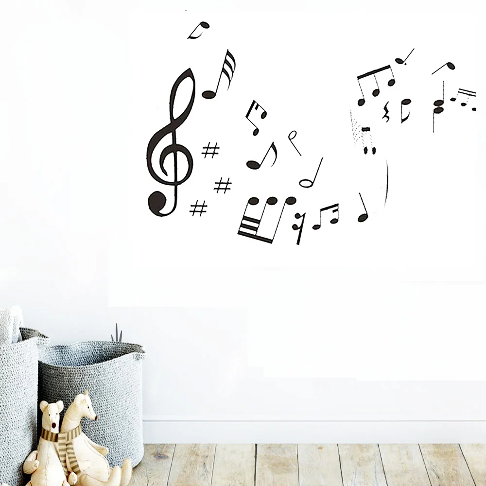 

Fashion Removable Music Notes Band Room Home Wall Stickers Decals Vinyl DIY Decor Artwallpaper Art Poster Mural LW324