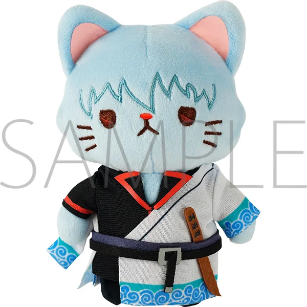 Genuine Movic Gintama With Cat Eye Mask 14cm Anime Plush Doll Pendant Gintoki Kagura Shinpachi Katsura Kotarou Hijikata Gift Toy