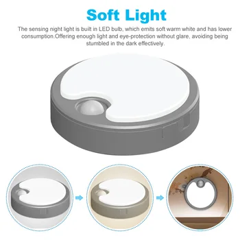 

2pcs Cordless Magnetic Kitchen Cabinet USB Rechargeable Closet LED Night Light Motion Sensor For Stairs Bathroom Wall Warm White