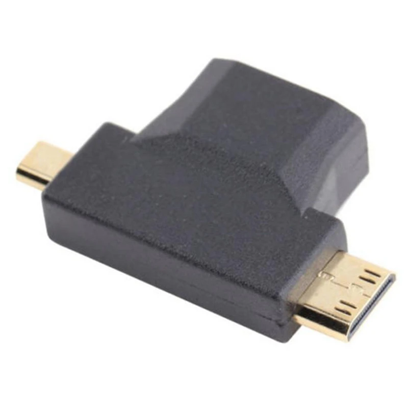 3 в 1 Micro HDMI male+ Mini HDMI male to HDMI 1,4 женский кабель адаптер конвертер для HDTV 1080P HDMI кабели