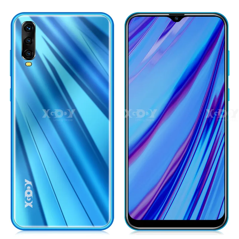 XGODY 6.53 Inch 3G Mobile Phone Android 9.0 Celular Waterdrop Screen Smartphone 2GB 16GB MTK6580 Quad Core Dual SIM 5MP Camera
