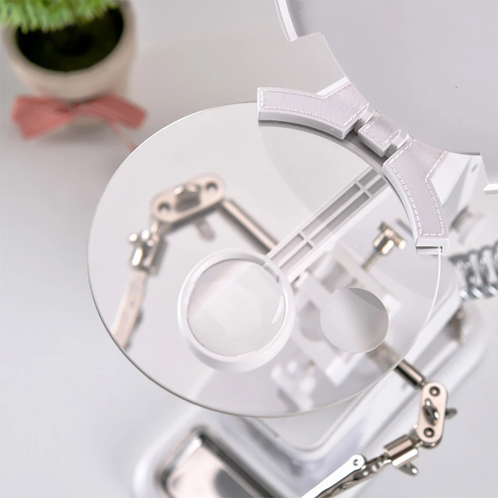 Soldering Iron Welding Magnifying Glass 2 LED 3X 4.5X 25X Helping Hand Rework Magnifier with 3 Tools Boxes Desk Station Repair