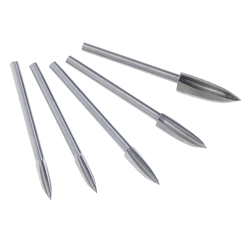 1PCS 3mm Shank 3-8mm Milling Cutters White Steel Sharp Three Blades Wood Carving Knives Edges Woodworking Tools