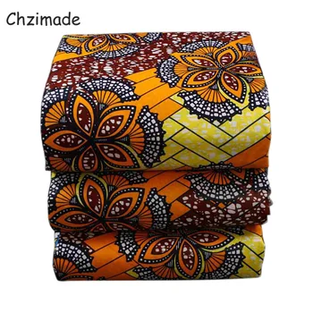 

Chzimade Vintage Flower Printed African Cotton Ankara Real Wax Fabric For Women Wedding Dress Diy Sewing Crafts
