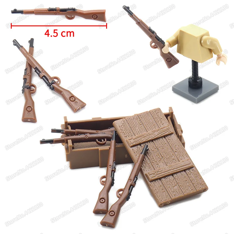

World War 2 Rifle Military Weapons Building Block Assemble Figures Army Moc Battlefield Diy Model Educational Christmas Gift Toy