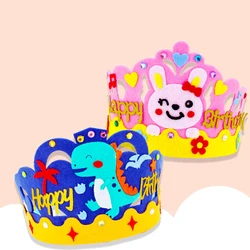 Corona de diamantes de fieltro para manualidades navideñas, juguetes para niños, manualidades, puzle, regalo para niños y niñas