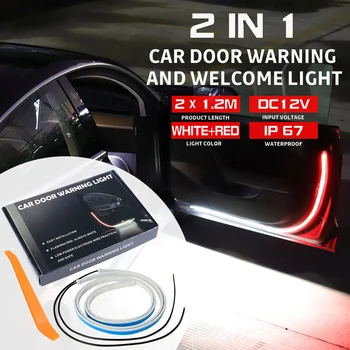 

2pcs Car Door Open Warning Lamp Flashing LED Lights Strip Anti-collision Safety