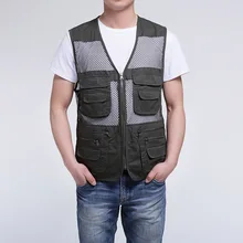 Outdoor Fishing Vest Fishing Multi-pockets Photographical Vest Men Waistcoat Thin Summer Mesh Waistcoat