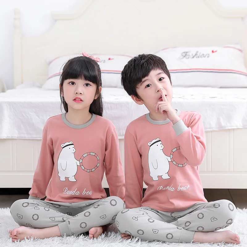 Пижама с динозавром для девочек детская одежда для сна комплект детской одежды с единорогом, пижама с длинными рукавами, домашняя одежда для мальчиков от 2 до 14 лет