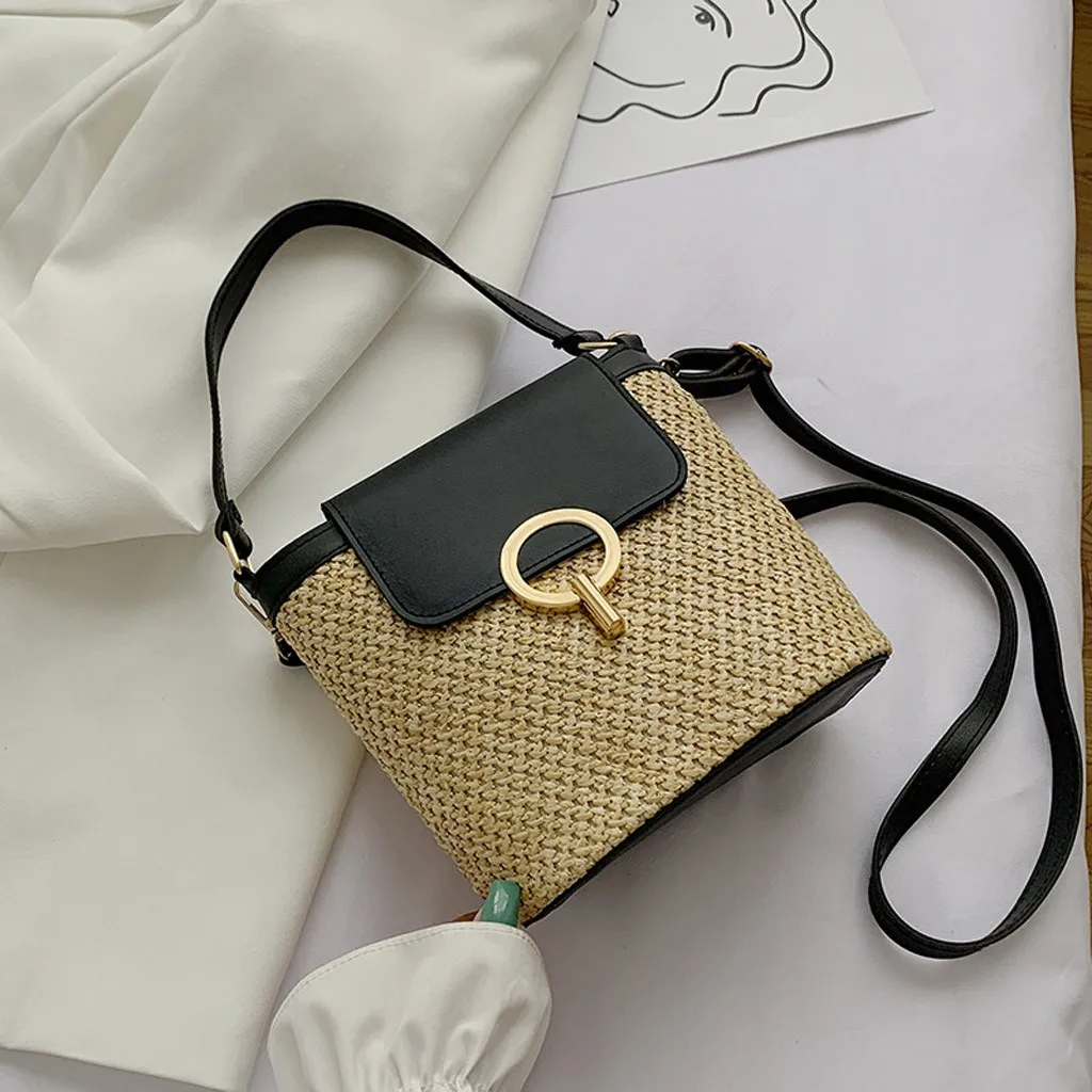 Вместительные соломенные сумки на плечо винтажная женская сумка ручной работы