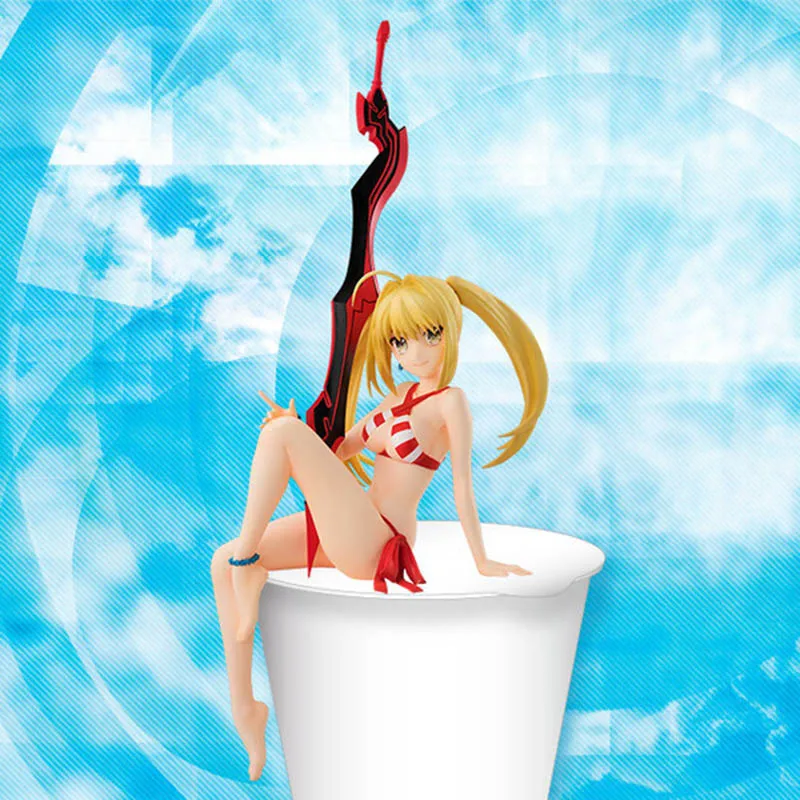 15 см аниме FGO Fate/Grand Order Noodle Stopper Нерон Клавдий Sabre бикини Ver. ПВХ Фигурки Коллекция Модель игрушки