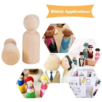 

30pcs Mixed Unfinished Solid Wooden Peg Male Female Doll People Manual Painting