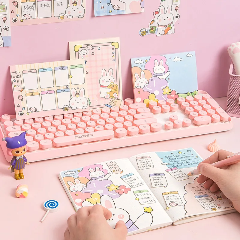 Корейские kawaii блокноты 30 шт./компл. еженедельник с мультяшным Кроликом блокнот