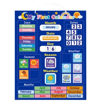 

1 Set English Weather Calendar Board Funny Calendar Magnetic Plate Creative Calendar Cognitive Hanging Board Early Educational C