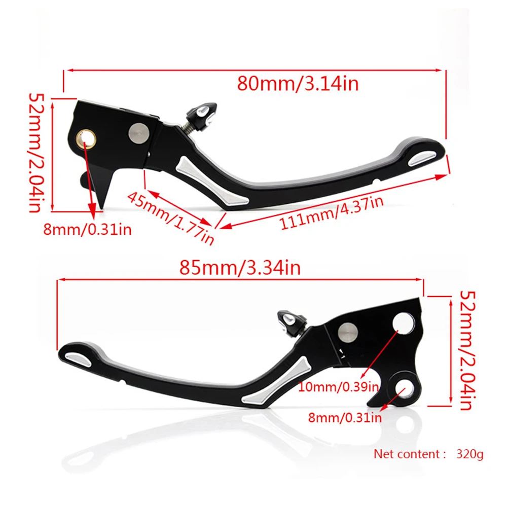 

For Sportster XL 883 1200 Black Brake Lever Wear Resistance Motorcycle CNC Regulator Clutch Handle