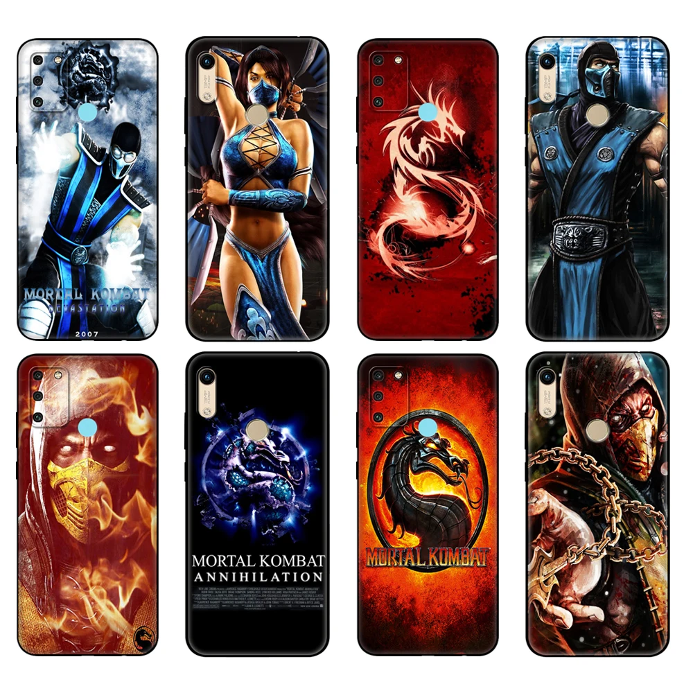 Черный чехол ТПУ для Honor 8a Prime 8s 9 10X Lite 9A 9C 9X Premium Pro 9S Чехол Скорпион Sub Zero Mortal Kombat x |