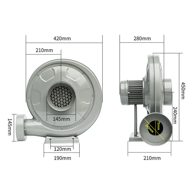 750W Air Blower Centrifugal Laser Exhaust Fan AC110V AC220V for Co2 Machine Blowing Medium Pressure 6