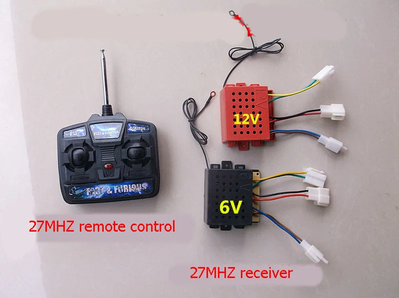 1 комплект 4CH 27MHZ беспроводной пульт дистанционного управления 6 V/12 V Приемник антенна для детей мотор-колеса электрический автомобиль езды на управлении