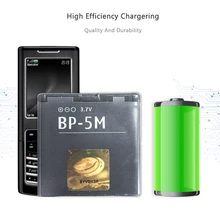 BP-5M טלפון סוללה עבור נוקיה 6220 קלאסי 6500 שקופיות 8600 Luna 6110 Navigator 5610 5700 6500 S 7390 900mAh + מעקב מספר(China)