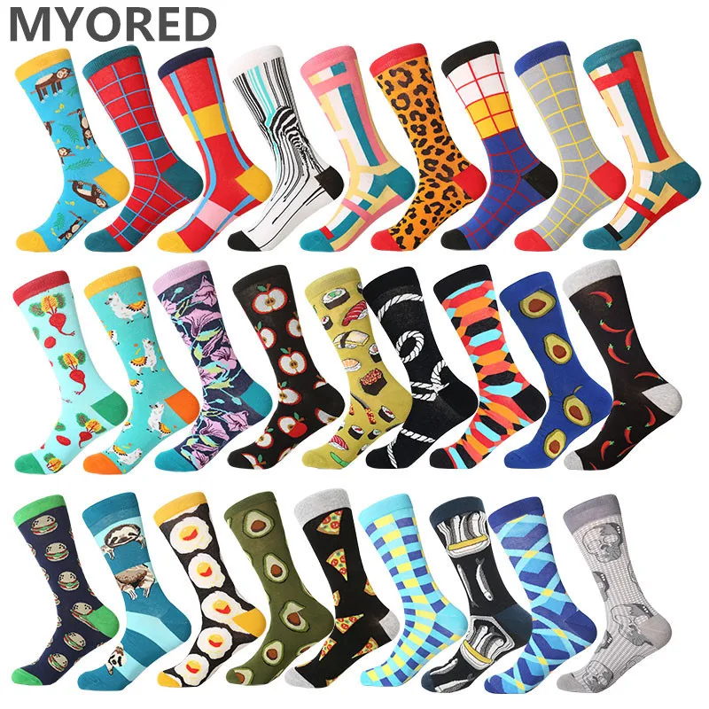 MYORED 2019 Дата для мужчин платье цвет Удобные пара ролик скейтборд для Причинно забавные Свадебные носки девочек акула