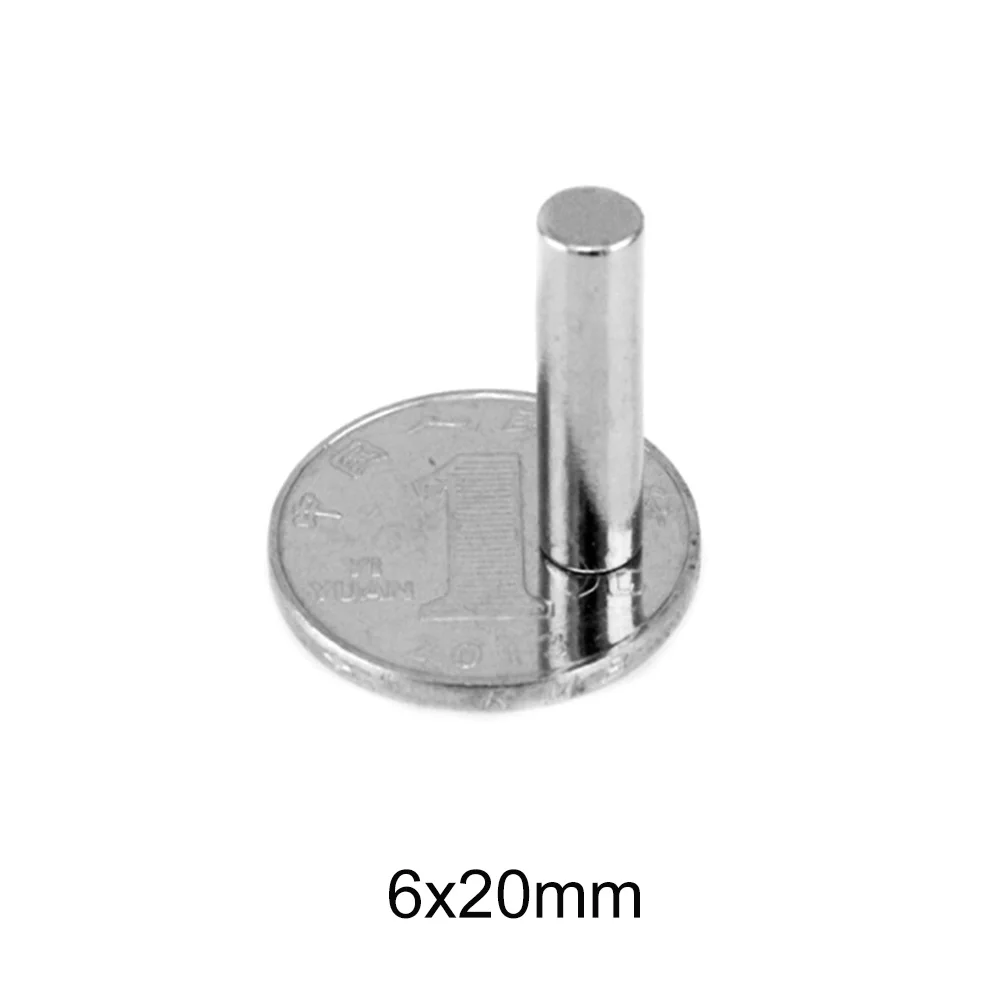 

10/20/50/100pcs 6x20 mm Powerful Magnets 6mmx20mm Permanent Small Round Magnet 6x20mm Neodymium Magnet Super Strong 6*20 mm N35