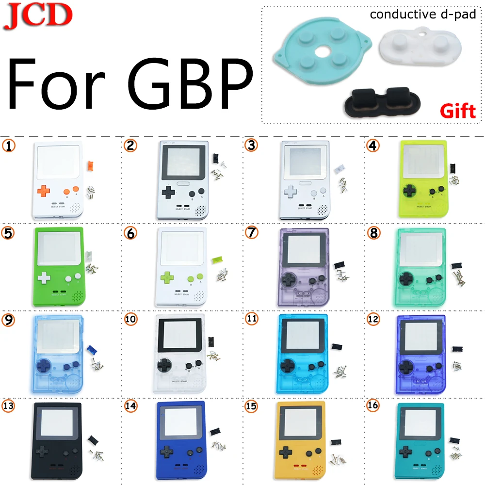 JCD полный Чехол Корпус Замена для Gameboy Карманная игровая консоль для GBP чехол с кнопками подарок проводящий d-pad