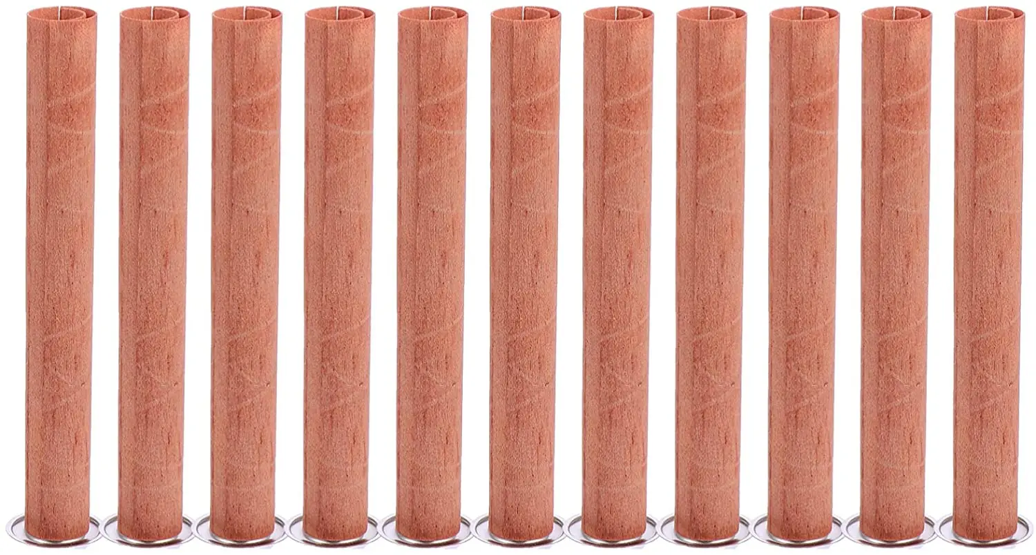 Wooden Candle Wicks Round Tube Smokeless Candle Cores Replacement with Iron Stand for DIY Making Craft 8pcs candle wick,candle wicks