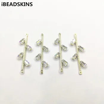 

New arrival! 35X11mm gold color 50pcs Zircon charm/Connecto Earrings Studs for Necklace,Earrings parts,hand Made Jewelry DIY