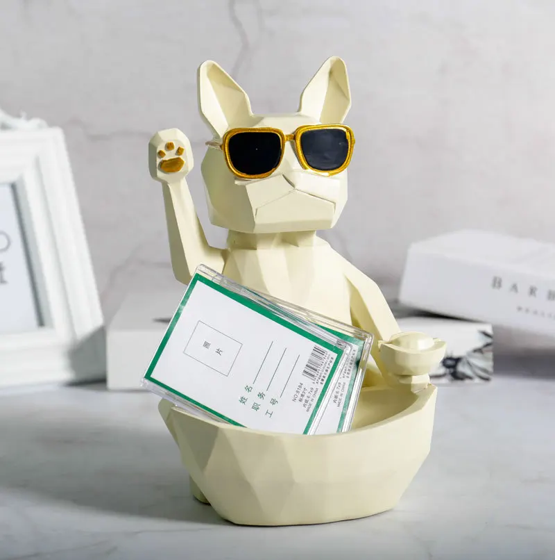 

Resin Dog Crafts Home Storage French Bulldog Statues Home Decoration Ins Cute Animal Figures Door Storage Boxes Dropshipping