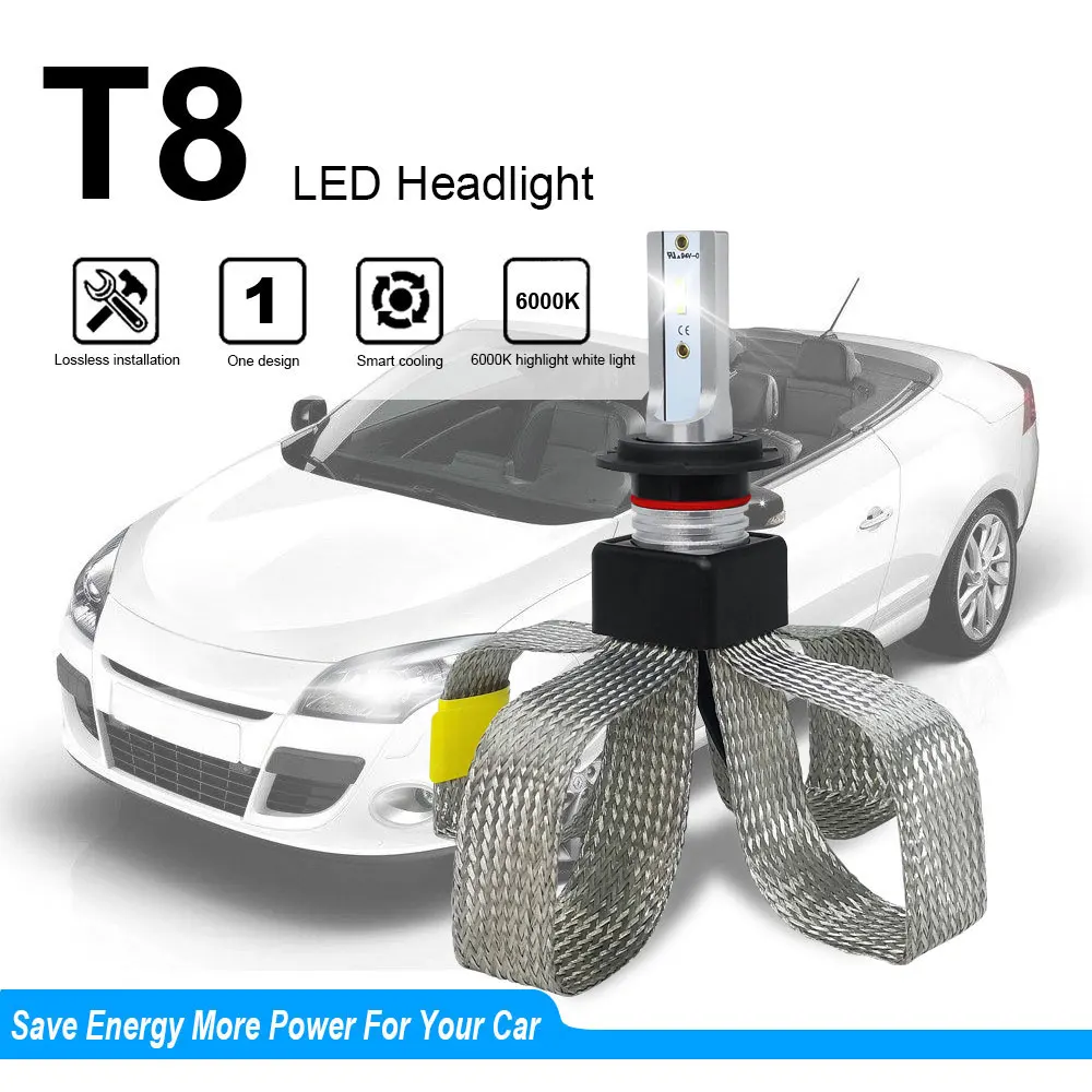 H1 светодиодные лампы для автомобильных фар H7 H4 9003 H11 H8 H9 9005 HB3 H10 9006 HB4 9600LM 6000K 60 Вт CSP чип авто фары 2 шт