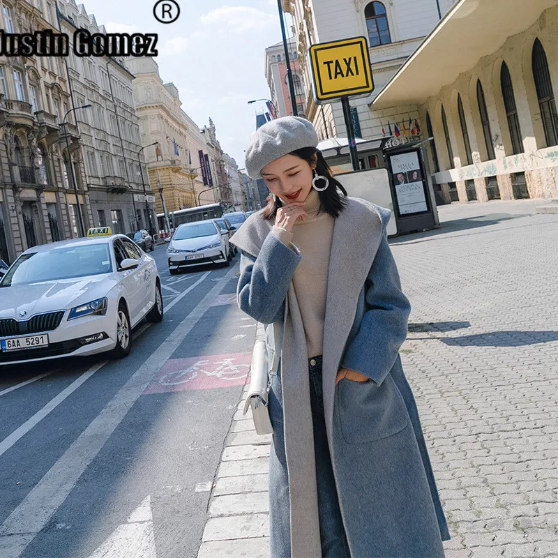 

Hot Sale Loose Thick Outwear New cashmere Wool Coat Warm Comfortable winter coat women female elegant solid Outerwear Long coat