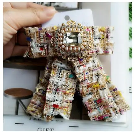 

women Woolen bow tie female wild college collar flower pin bow shirt collar brooches